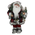 16 Alpine Chic Standing Santa Claus With Frosted Pine Snowshoes And Skis Christmas Figure Red