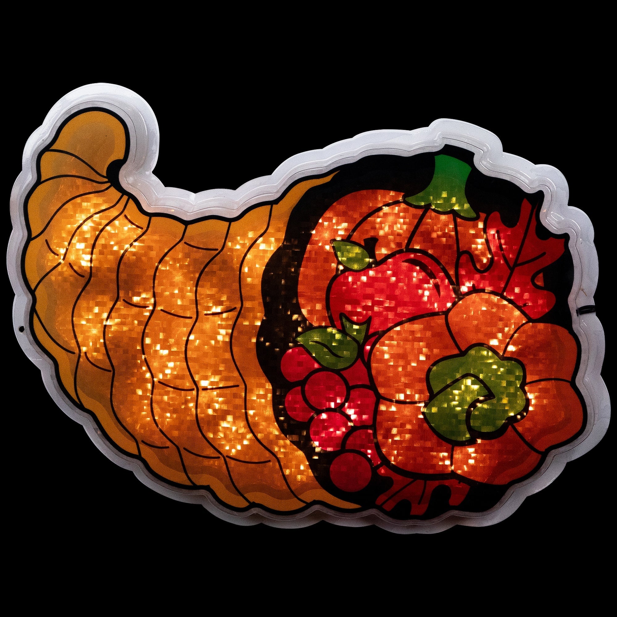 20 Lighted Cornucopia Thanksgiving Window Silhouette Decoration