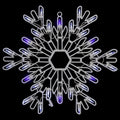 15 Led Lighted Pure White And Blue Snowflake Christmas Window Silhouette Decoration