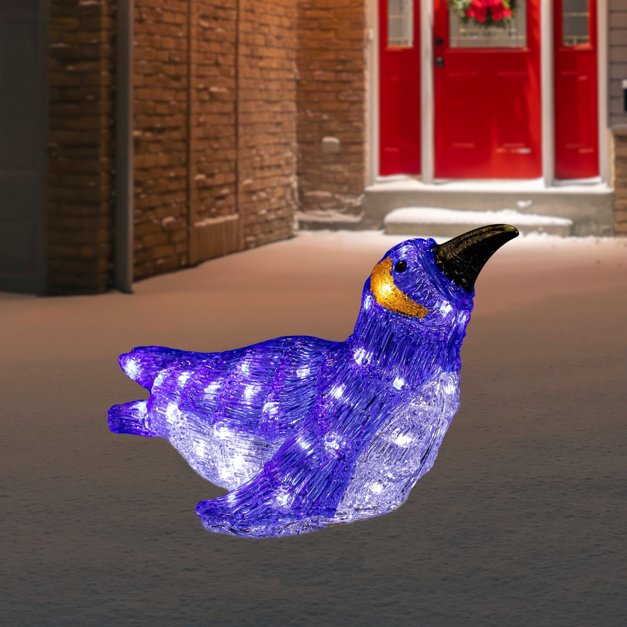 15 Lighted Commercial Grade Acrylic Gliding Baby Pengiun Christmas Display Decoration