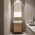 16 Plywood Water Resistant Compact Bathroom Vanity With Sink Soft Close Doors And Storage Rack