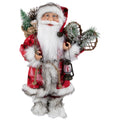 17 Woodsy Standing Santa Claus Christmas Figure With Lantern And Snowshoes