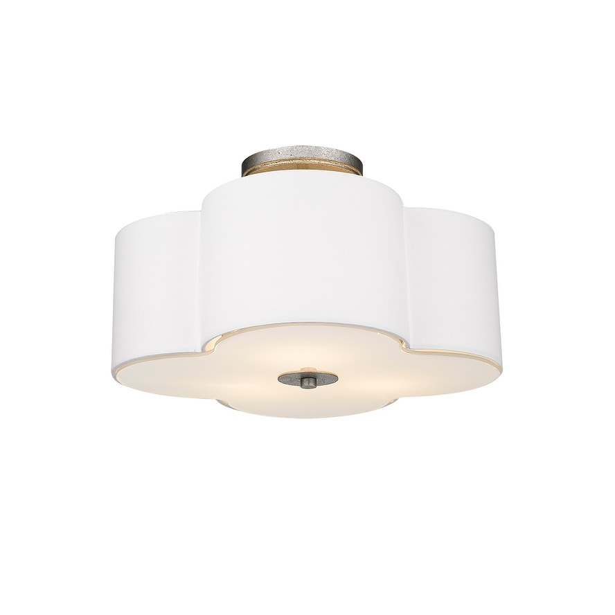 16 Scalloped Semi Flush Ceiling Fixture