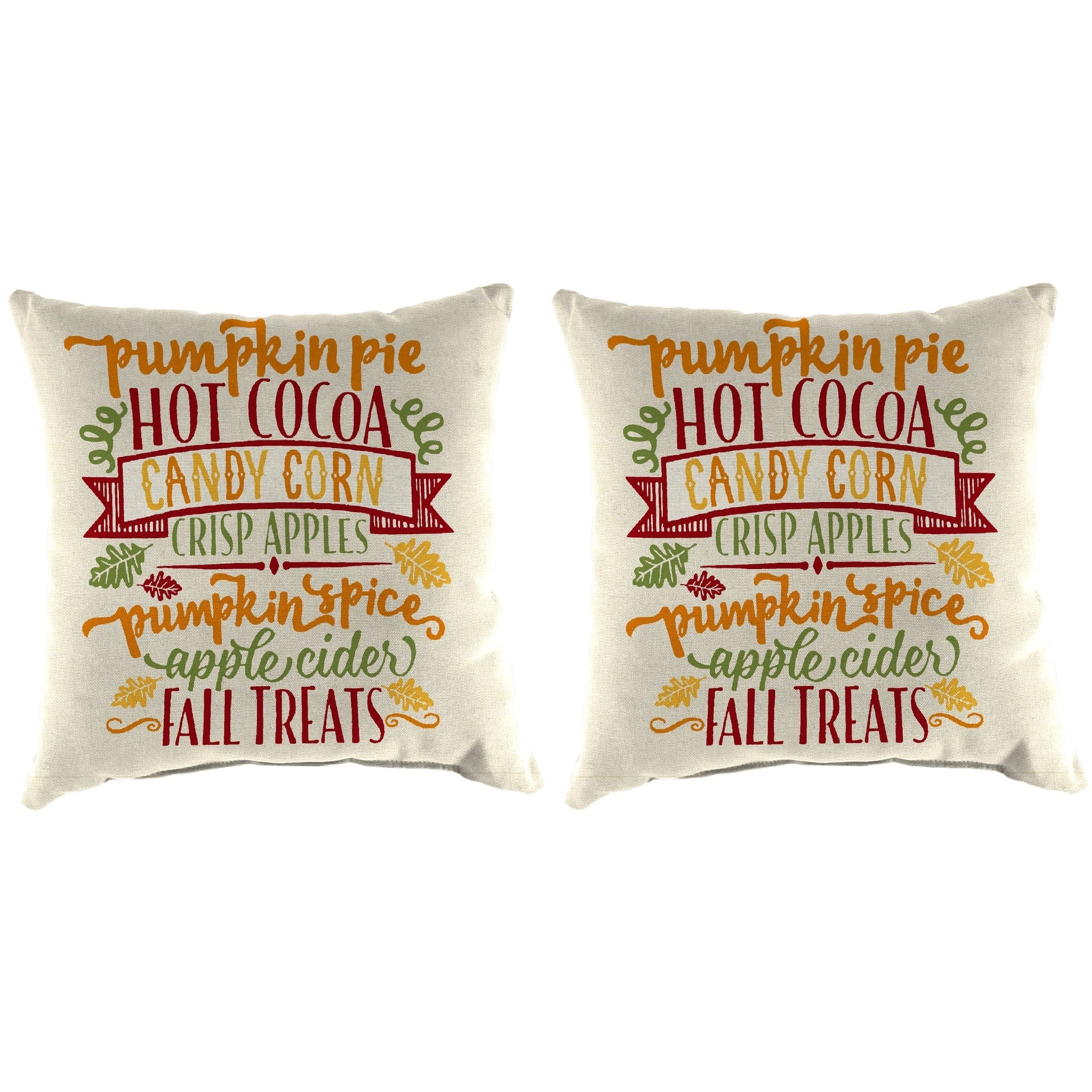 16 Set Of Toss Pillows In Fall Treats. 16X16X4