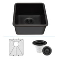Lexicon Platinum Small Single Bowl Quartz Composite 16 1 2 X 18 X 8 In. D Kitchen Sink