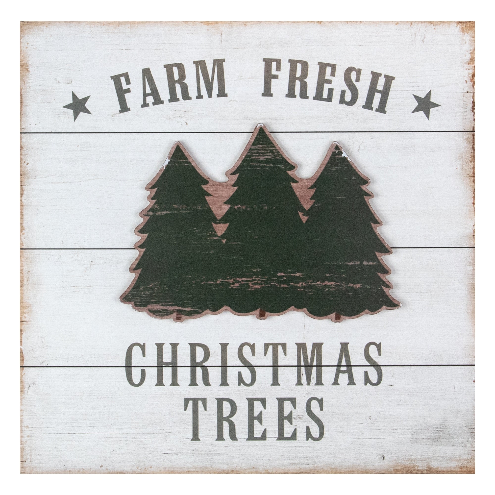 16 White Washed Farm Fresh Christmas Trees Wooden Wall Plaque Other Frame Size