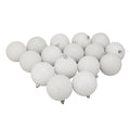 16Ct Winter White Shatterproof 4 Finish Christmas Ball Ornaments 3 75Mm