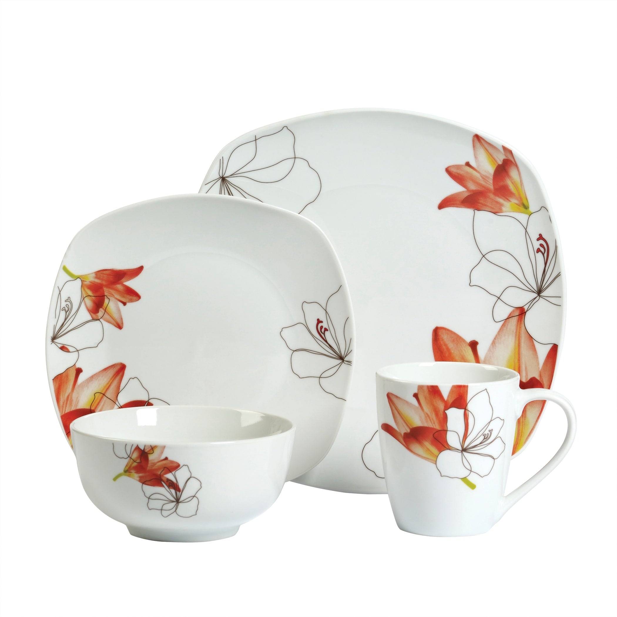 16Pc Dinnerware Set Lily