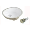 17 1 2 Inch European Style Oval Shape Porcelain Ceramic Bathroom Undermount Sink With Umbrella Pop Up Drain
