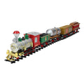 17 Piece Battery Operated Lighted And Animated Christmas Express Train Set With Sound Red
