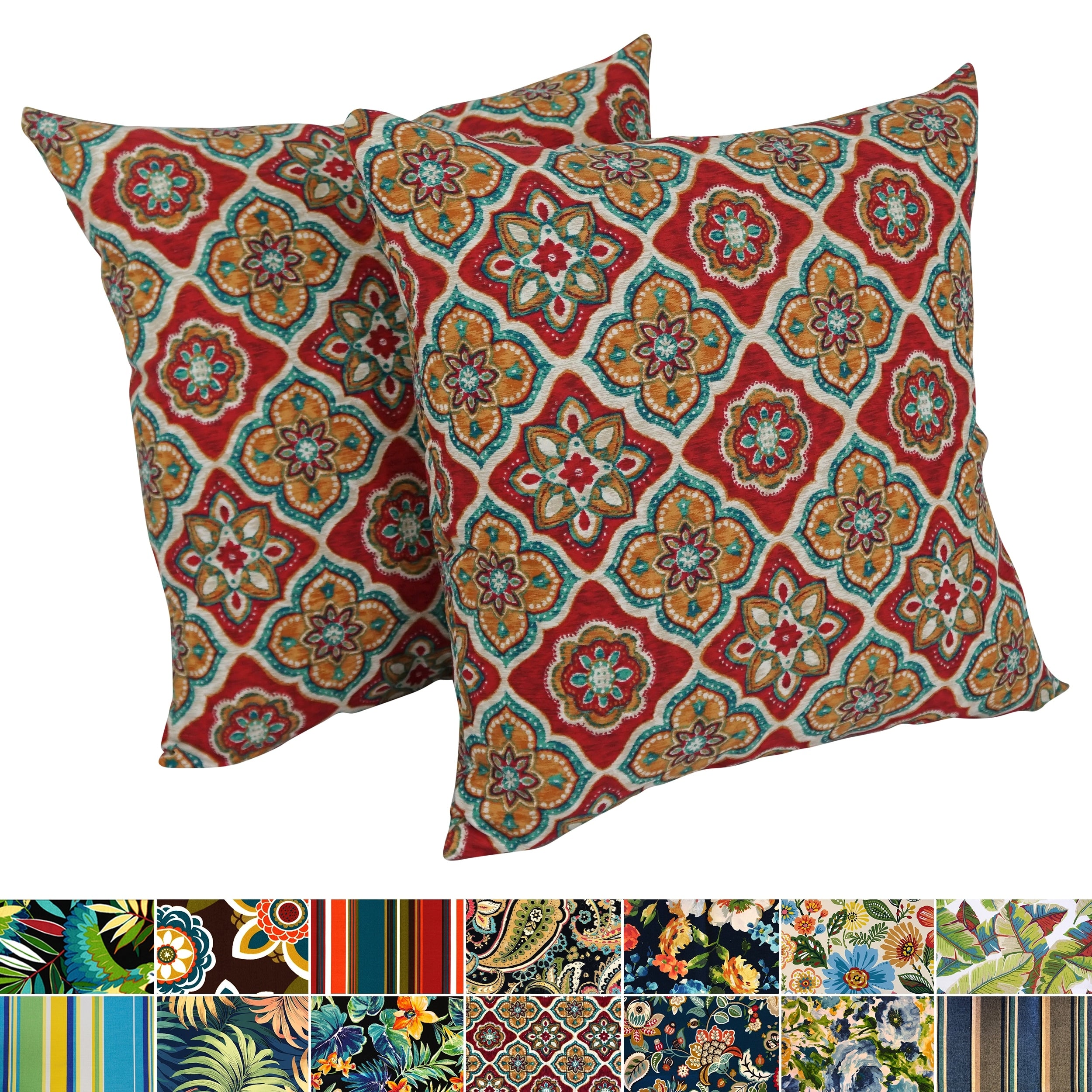 Blazing Needles 17 Inch Indoor Outdoor Throw Pillow Set Of 2 18
