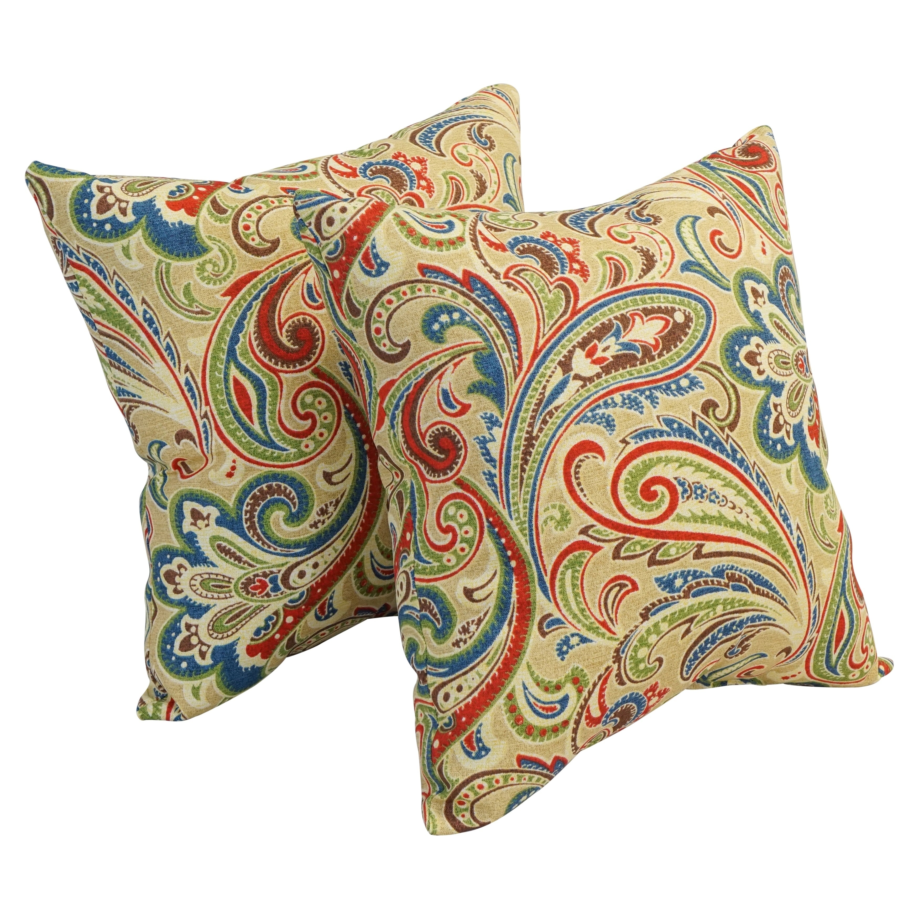 17 Inch Square Polyester Outdoor Throw Pillows Set Of 2