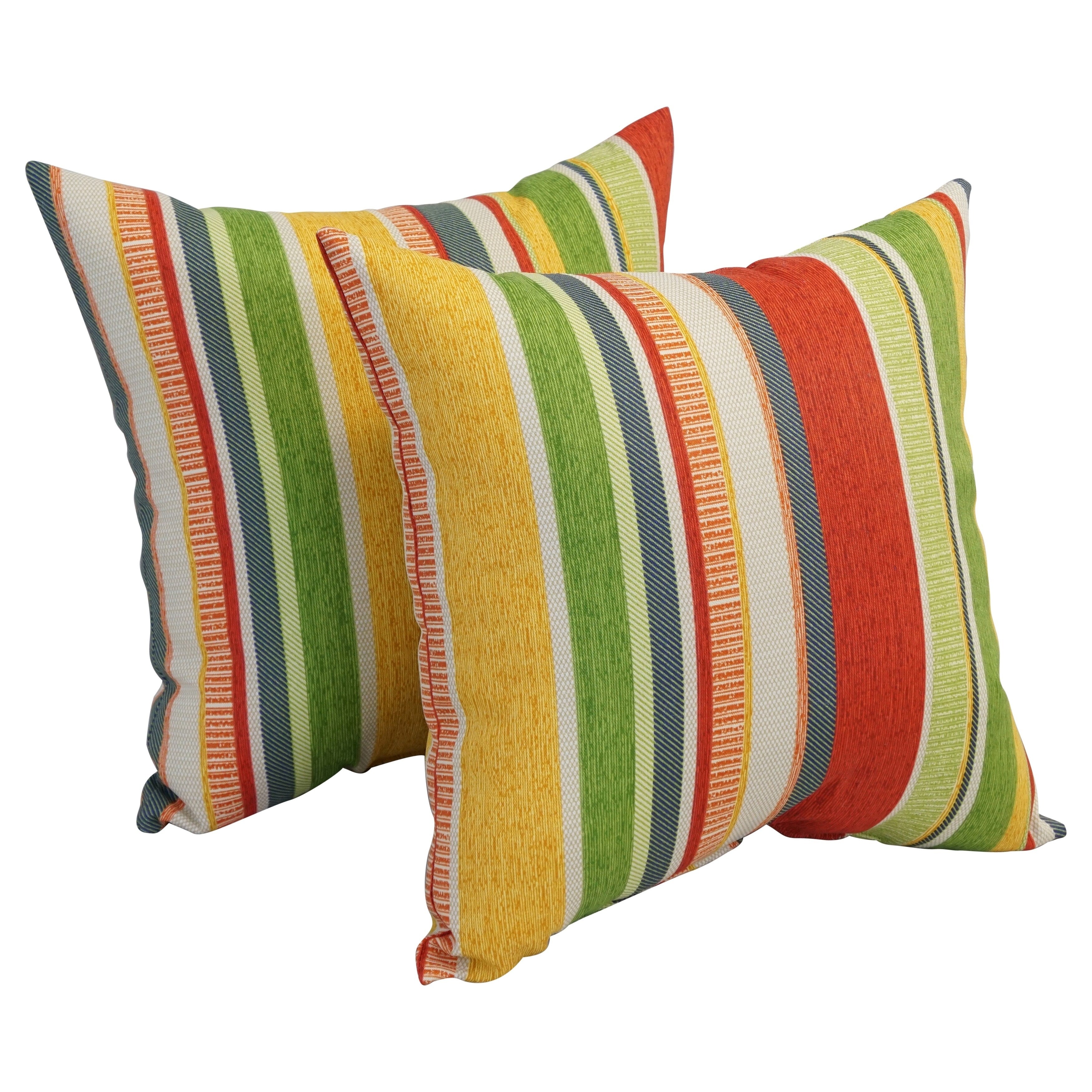 17 Inch Square Polyester Outdoor Throw Pillows Set Of 2