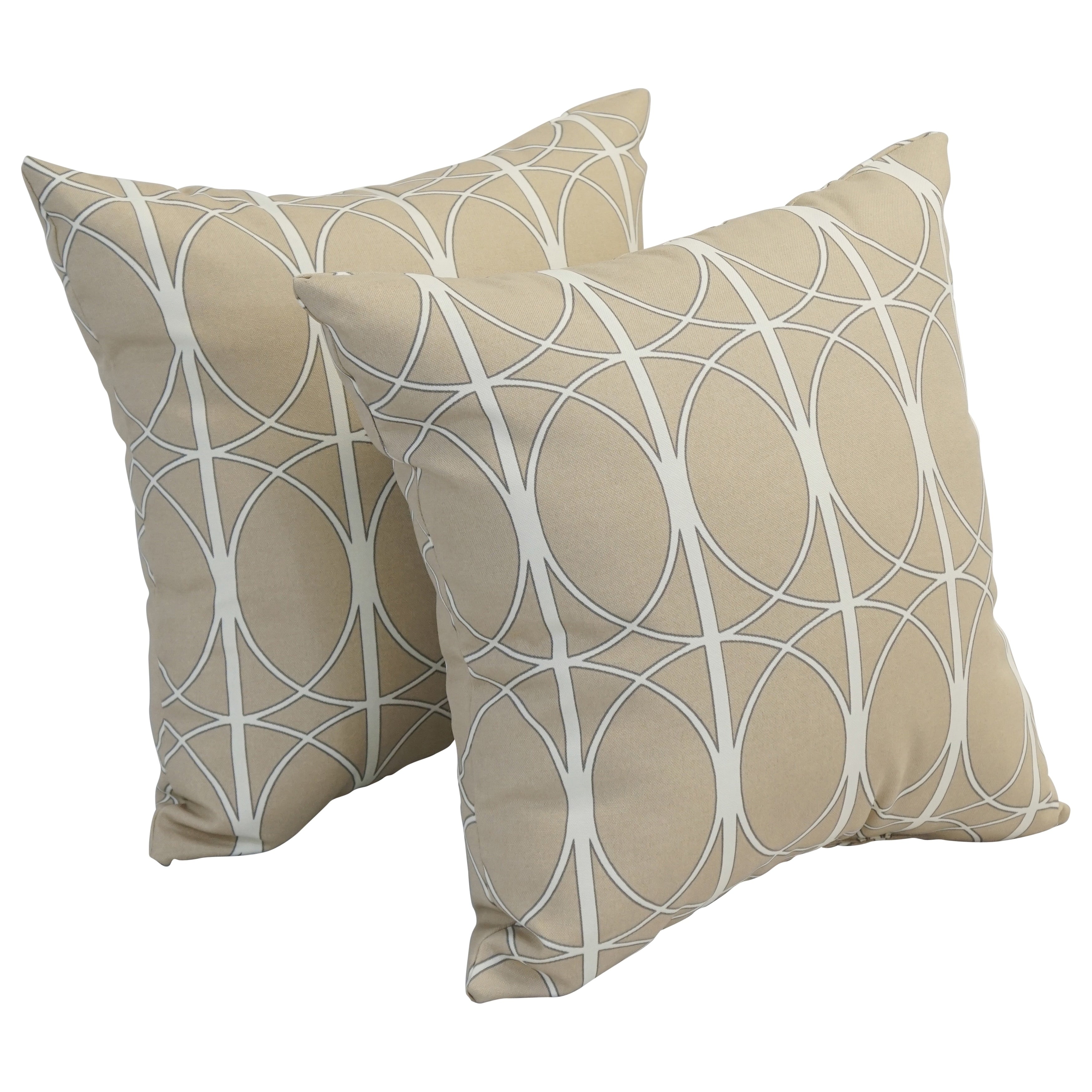17 Inch Square Polyester Outdoor Throw Pillows Set Of 2