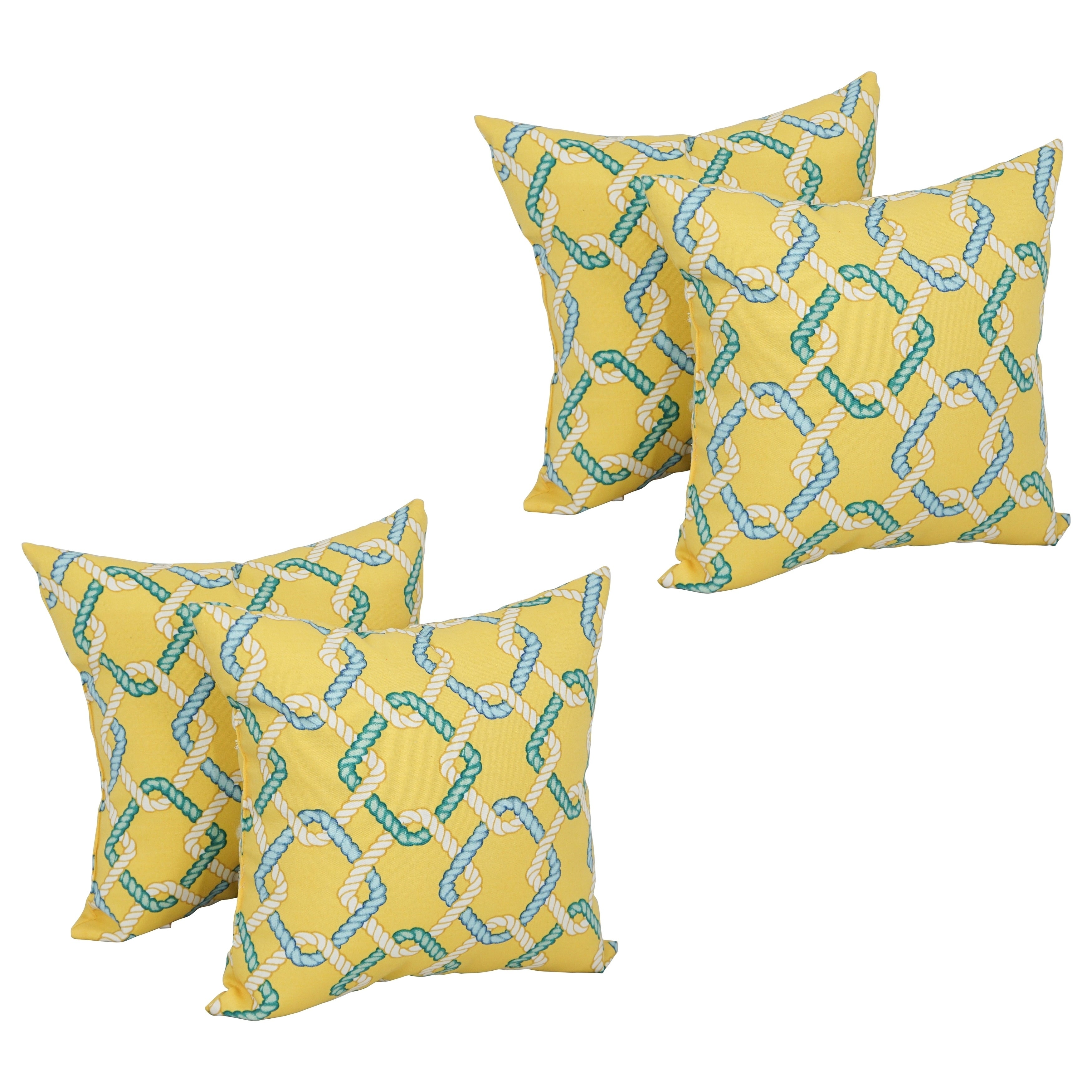 17 Inch Square Polyester Outdoor Throw Pillows Set Of 4