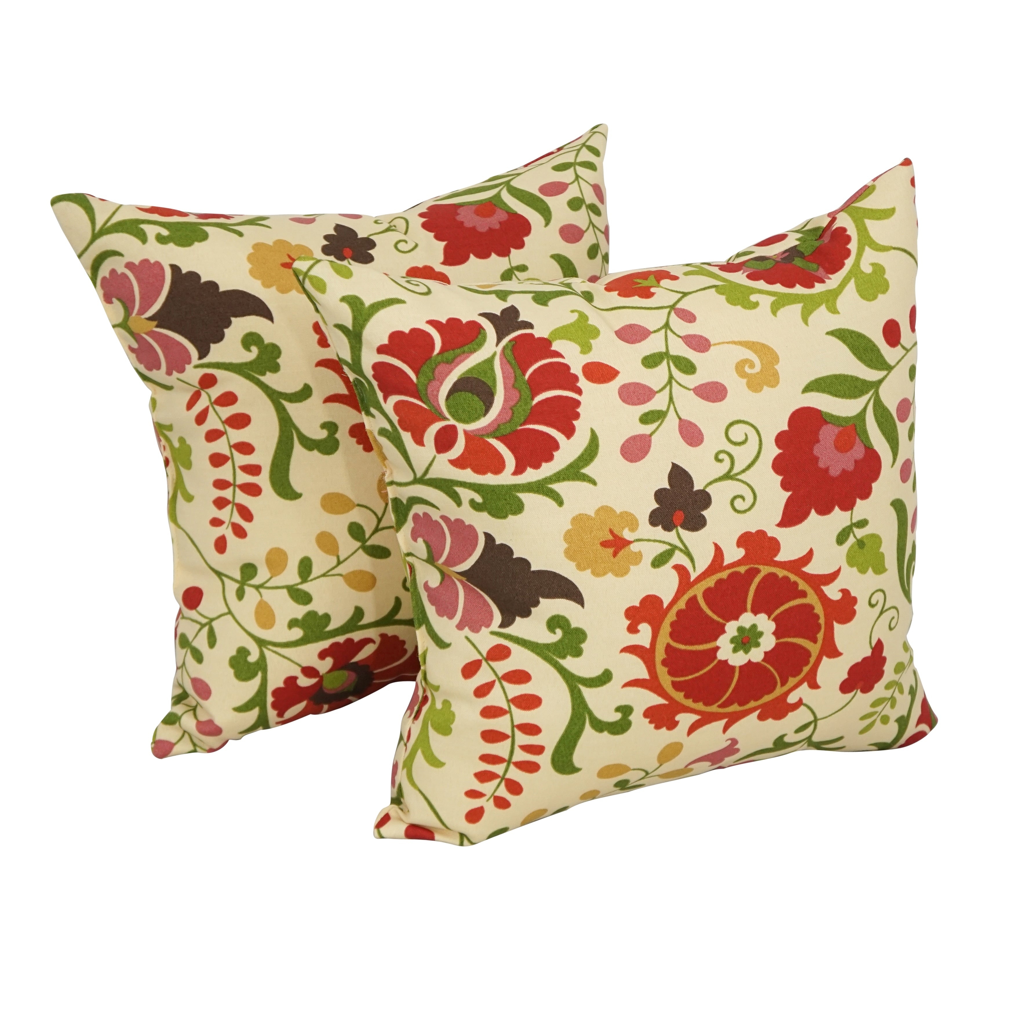 17 Inch Square Polyester Outdoor Throw Pillows Set Of 2