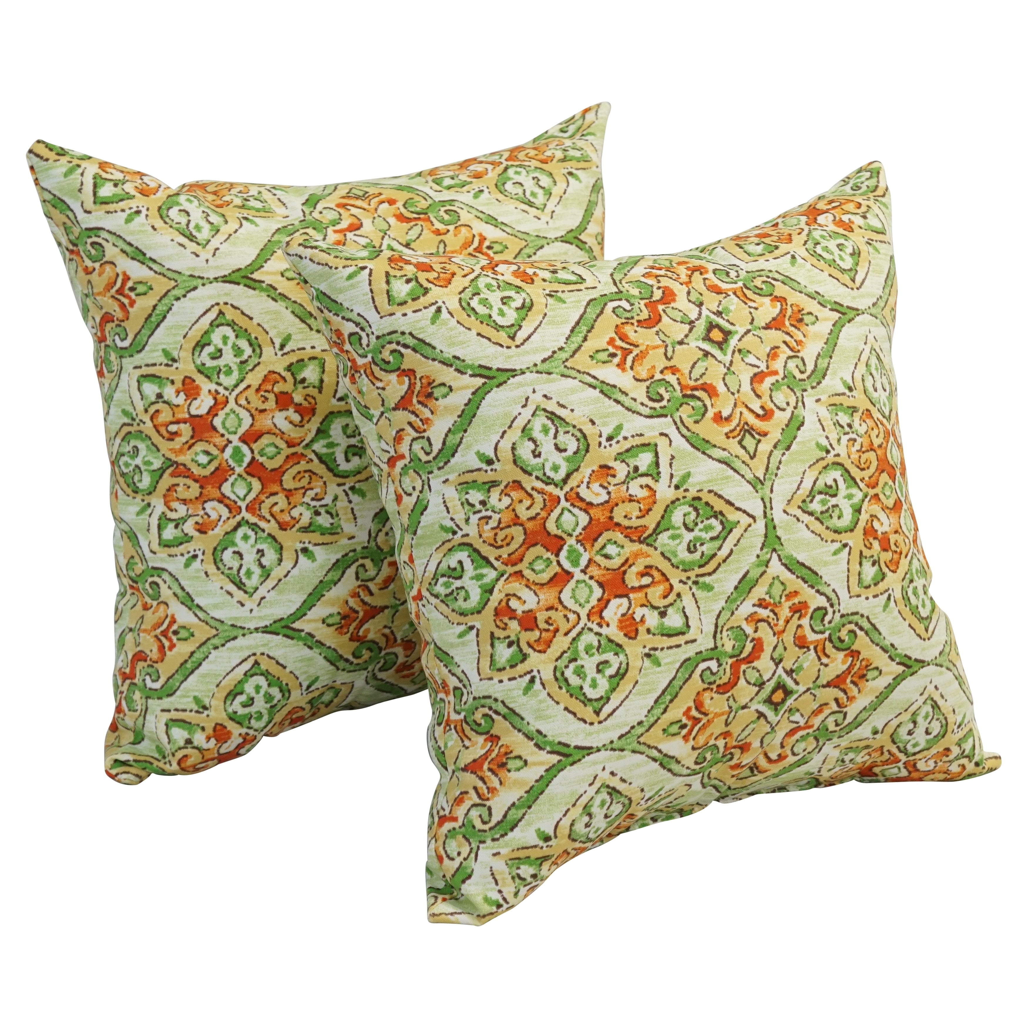 17 Inch Square Polyester Outdoor Throw Pillows Set Of 2