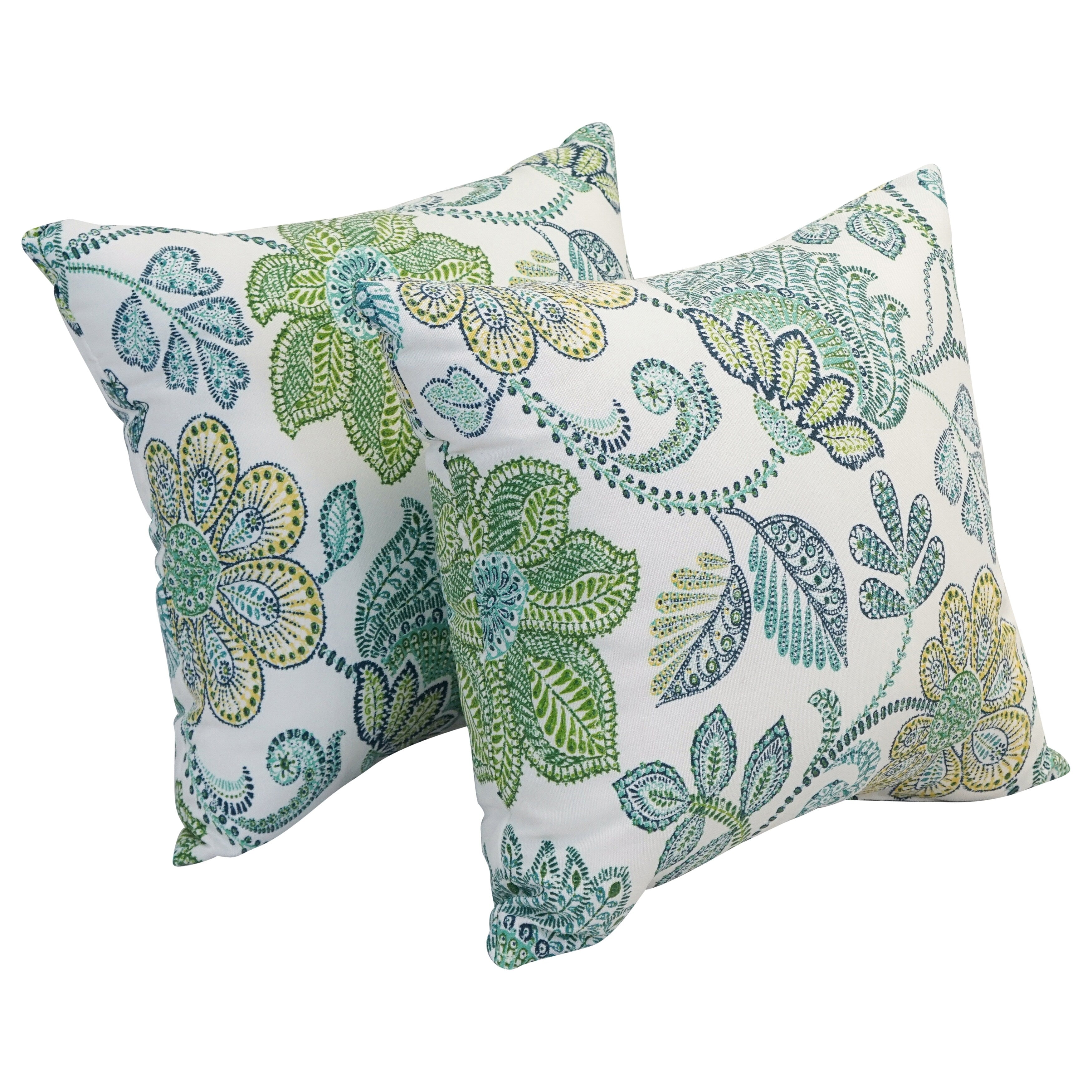 17 Inch Square Polyester Outdoor Throw Pillows Set Of 2