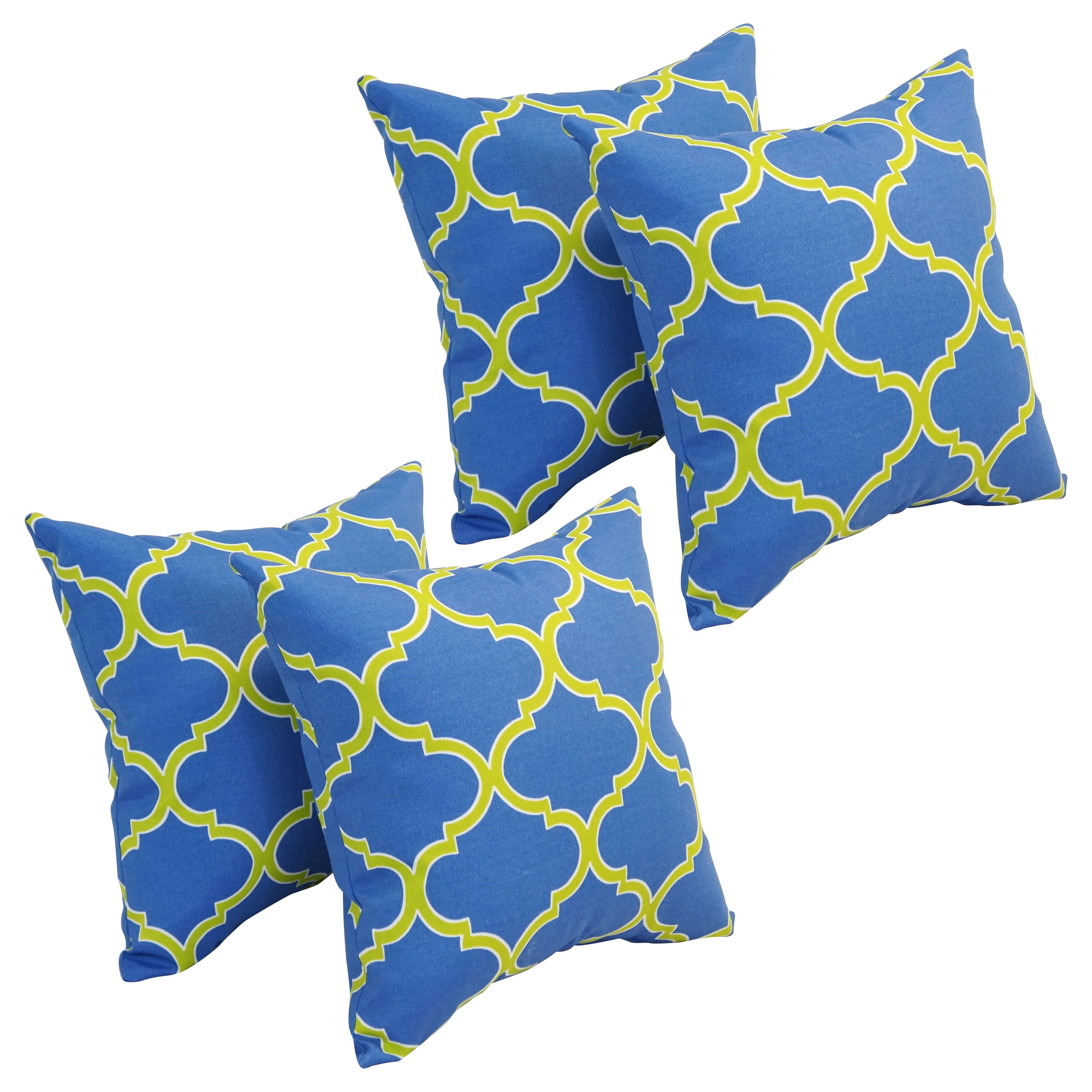 17 Inch Square Polyester Outdoor Throw Pillows Set Of 4