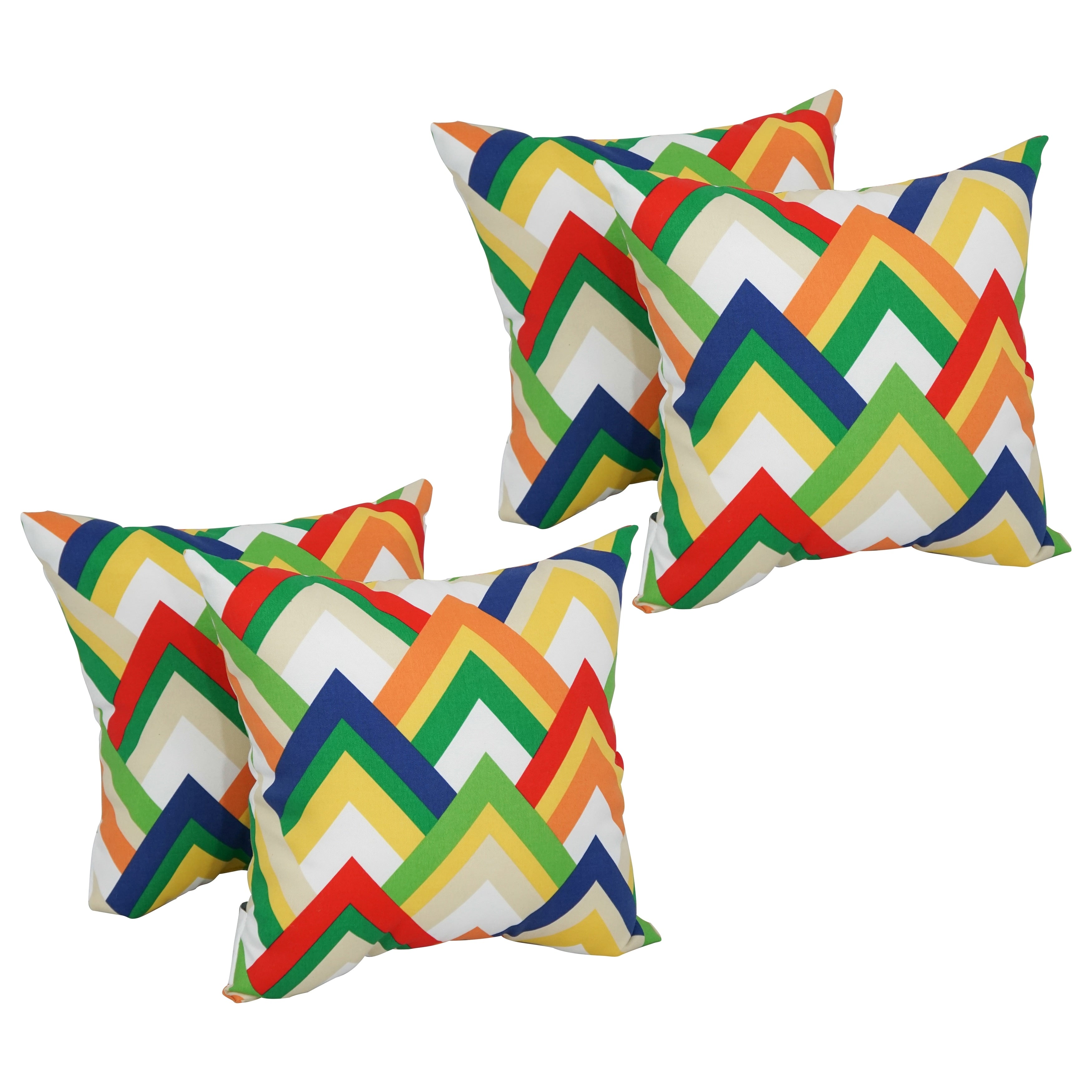 17 Inch Square Polyester Outdoor Throw Pillows Set Of 4