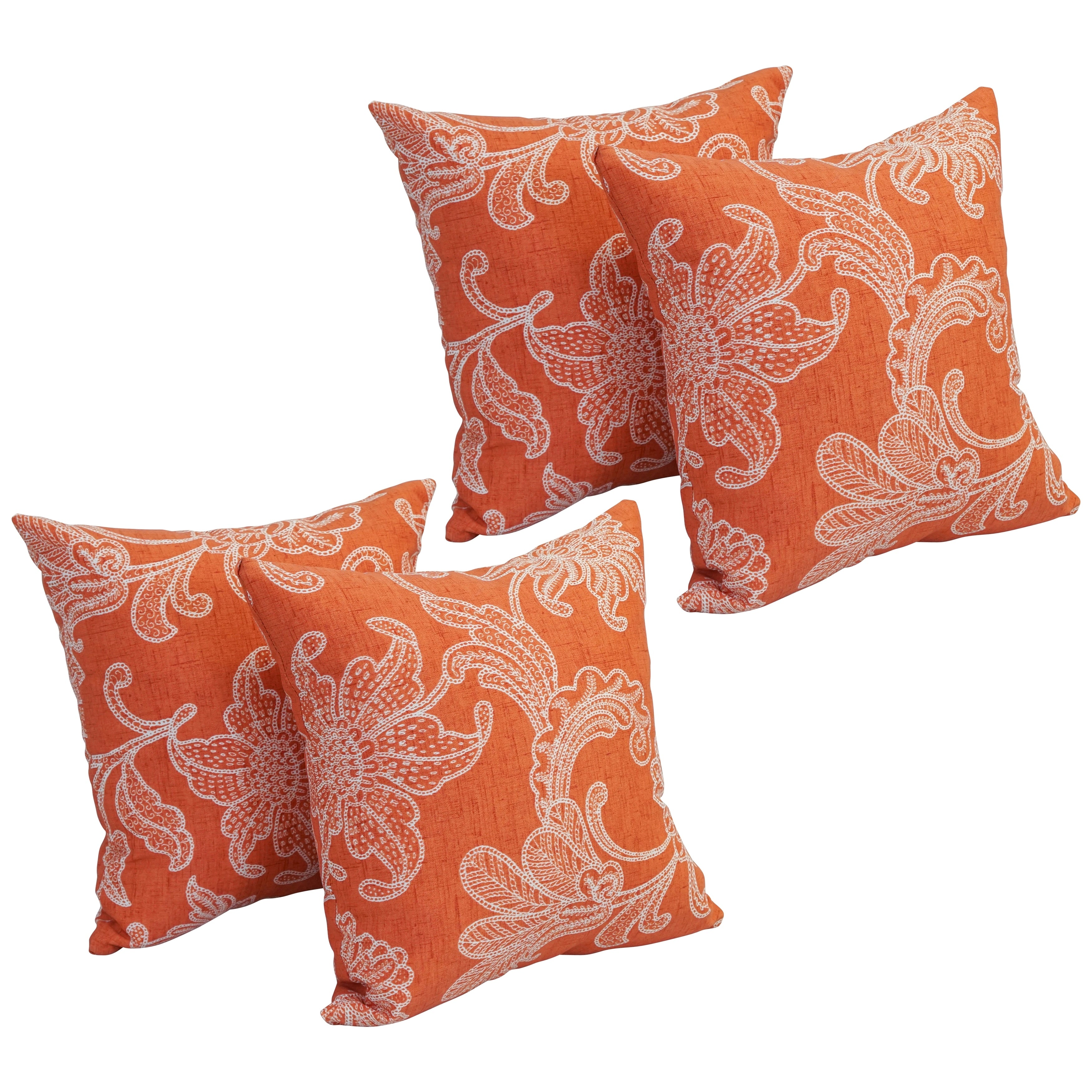 17 Inch Square Polyester Outdoor Throw Pillows Set Of 4