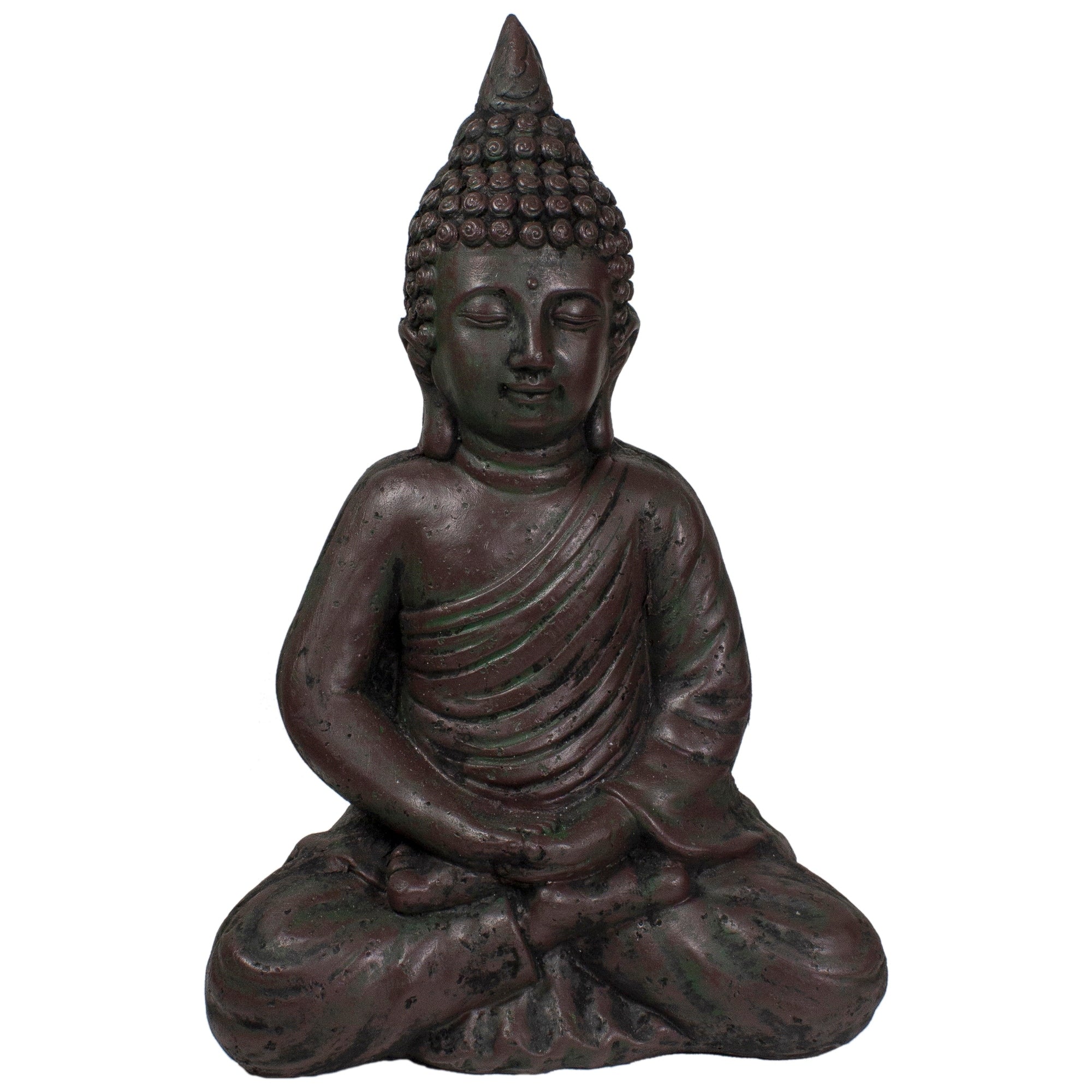 17.5 Dark Gray Meditating Buddha Outdoor Garden Statue