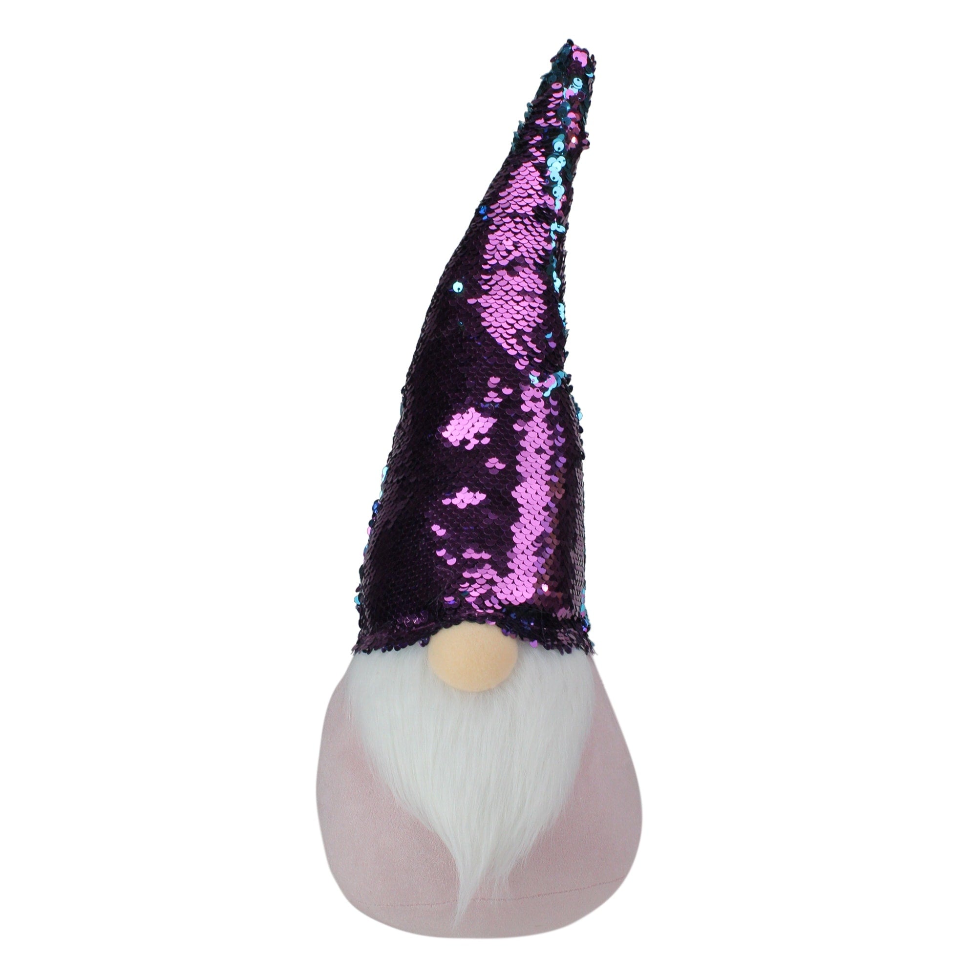 17.5 Gnome With Purple And Blue Flip Sequin Hat Christmas Decoration N A