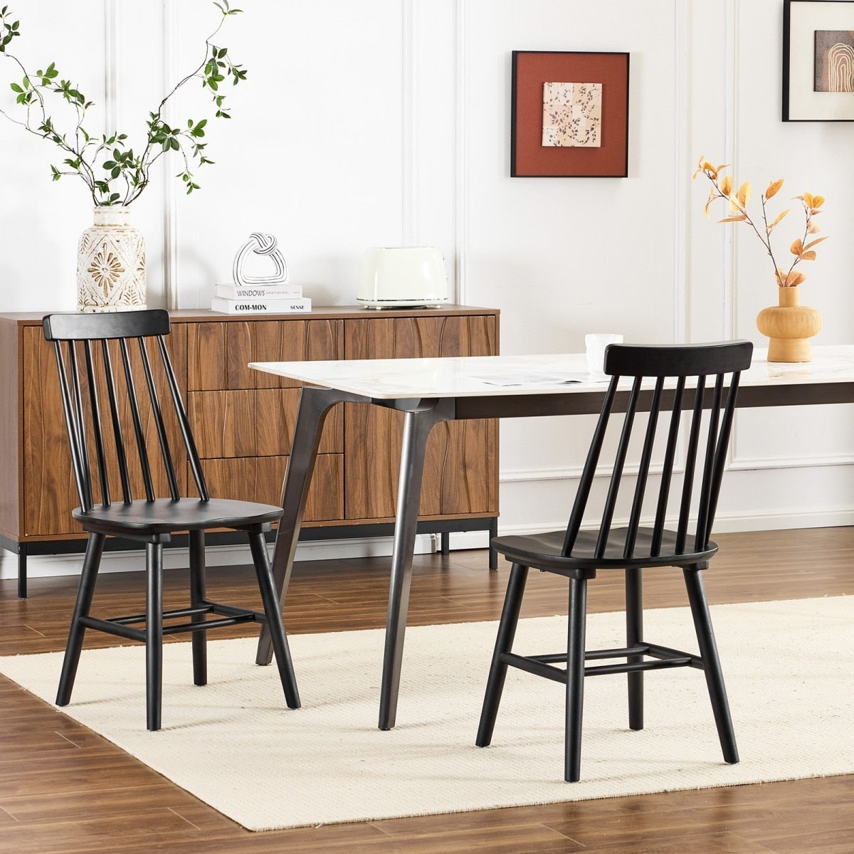 17.5 Modern Solid Wood Dining Chairs Set Of 2