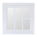 17.5 White Contemporary Windowpane Square Wall Mirror