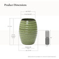 17.7 Ceramic Planter Round Ribbed Pot For Flowers Greenery Or Plants