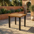 17.7 Square Outdoor Side Table Teak Color Patio End Table 17.7 W 17.7 D 13 H