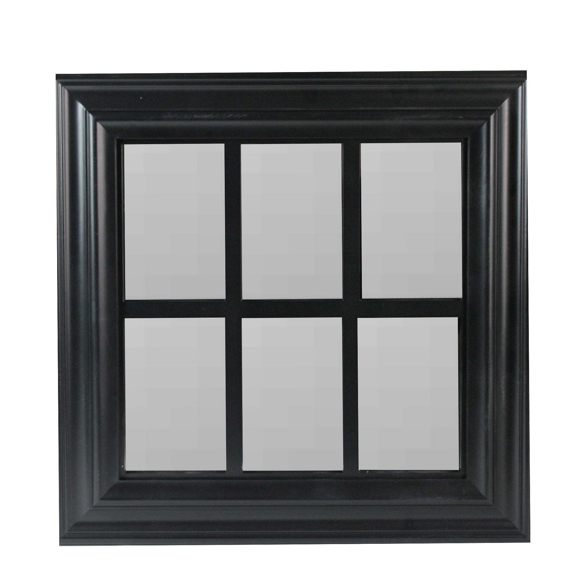 17 Black Window Pane Square Wall Mirror