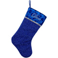 17 Metallic Royal Blue Embroidered Diva Christmas Stocking With Shadow Velveteen Cuff