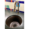 Large Round Hammered Copper Prep Sink