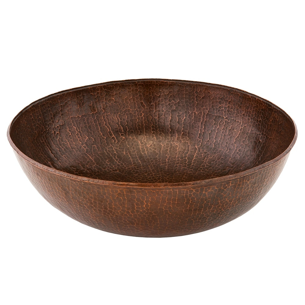 Large Round Vessel Hammered Copper Sink