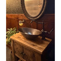 17 Oval Copper Vessel Bath Sink 13 Faucet Drain Included 17 X 12.5 X 5