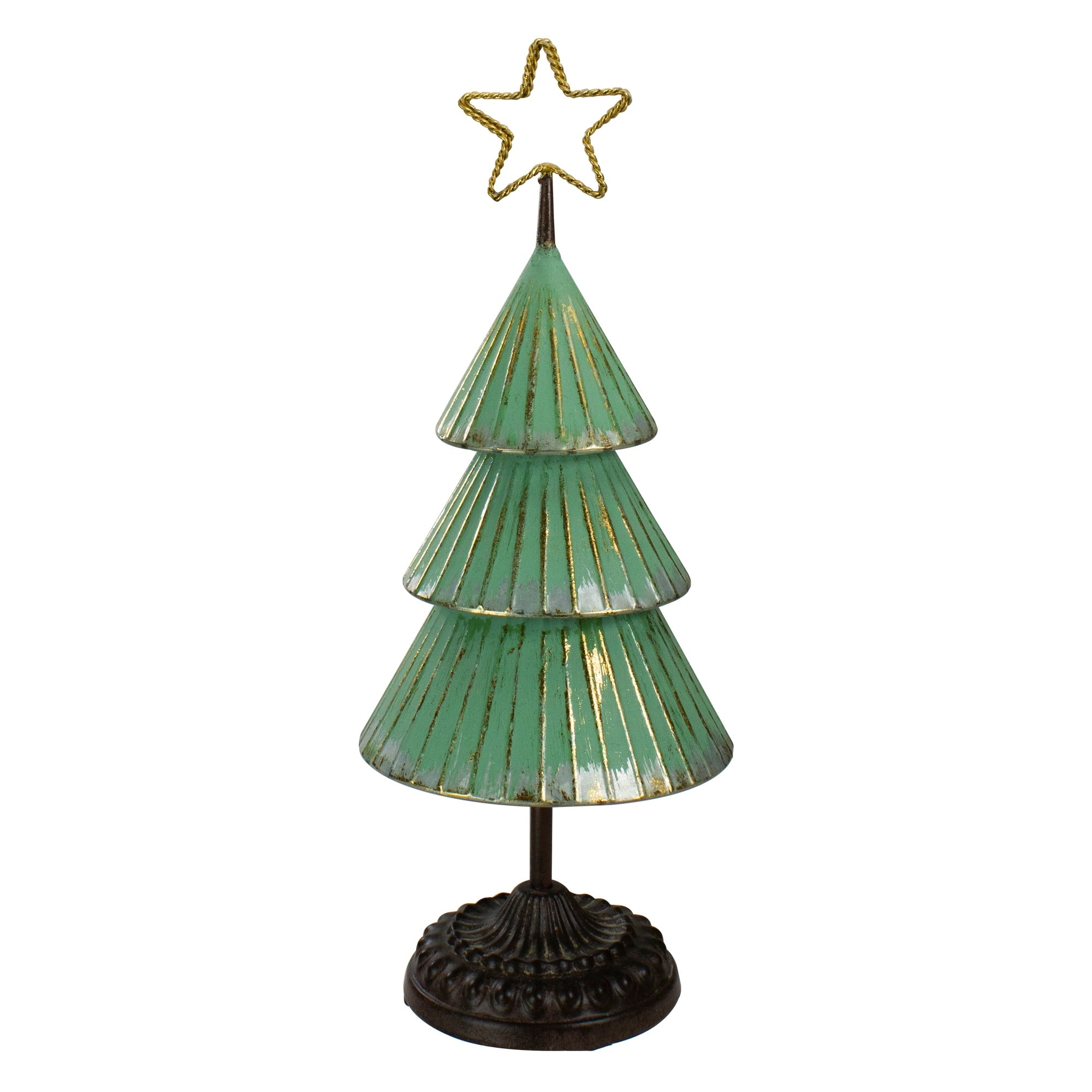 17 Es Rustic Green Gold Tabletop Christmas Tree A Cutout Star Topper
