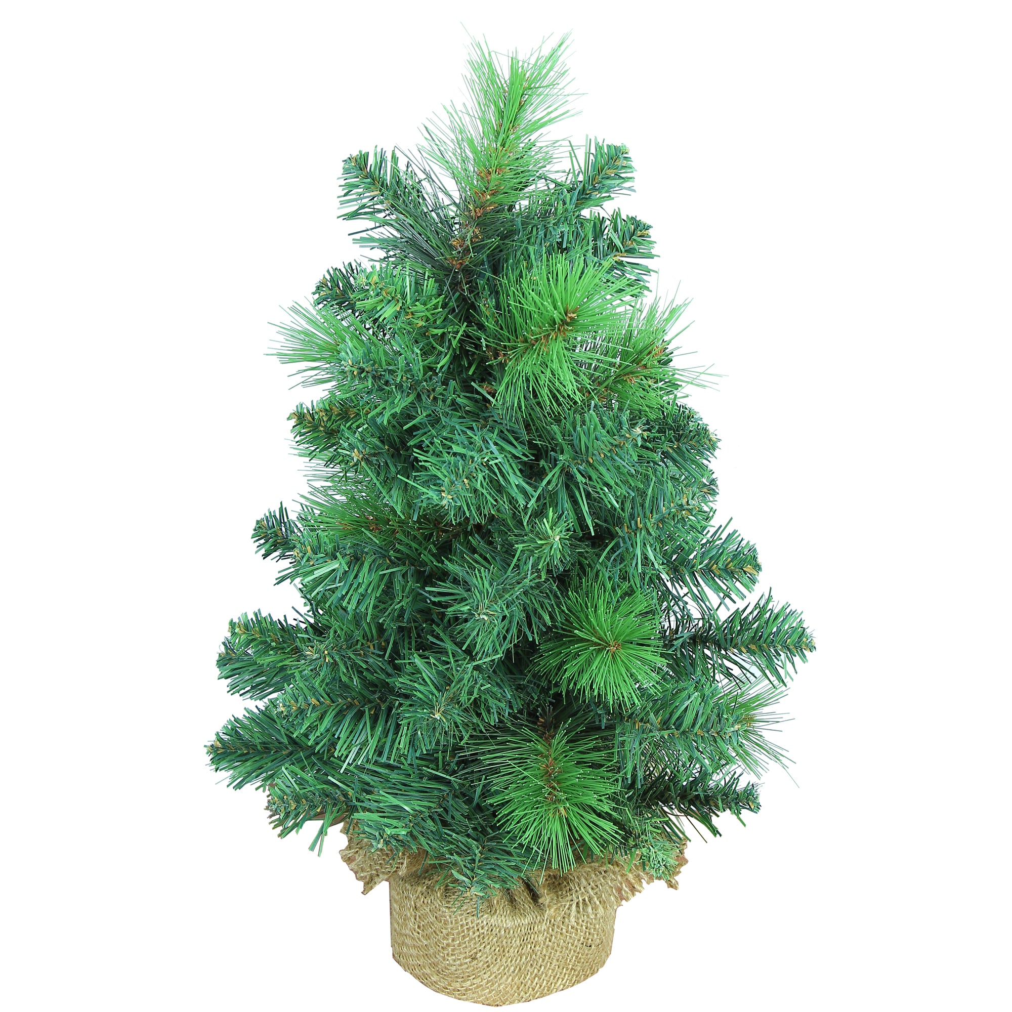 Artificial Christmas Mix Needle Pine 18 Inch Tabletop Tree With Burlap Base
