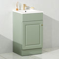 18 Inch Bathroom Vanity With Ceramic Sink Freestanding Vanity Cabinet With Soft Close Door And Adjustable Shelf