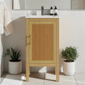 18 Inch Bathroom Vanity With Ceramic Sink Small Bathroom Cabinet With Adjustable Shelf And Door Organizer