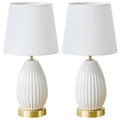 18 Inch Set Of 2 Table Lamps Rotary Switch E26 Socket Bulb Not Included 60W Max Bulb Excluded