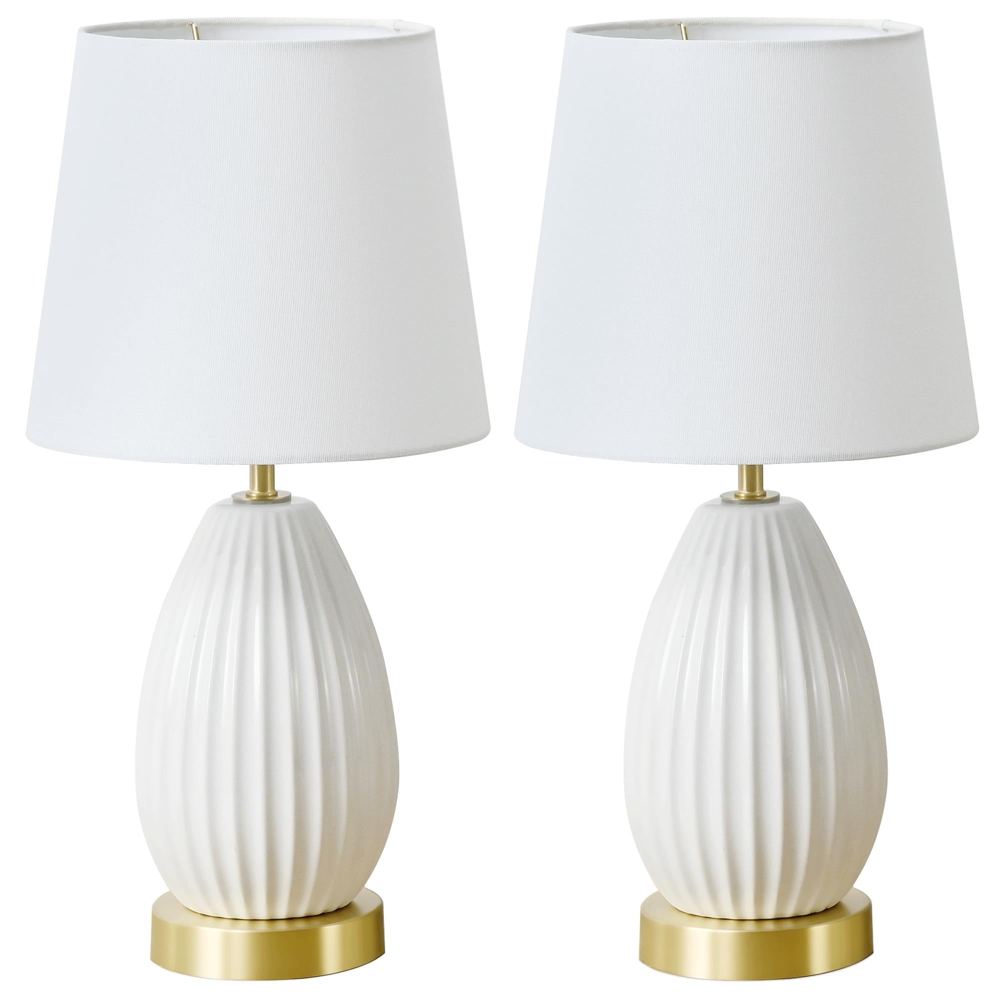 18 Inch Set Of 2 Table Lamps Rotary Switch E26 Socket Bulb Not Included 60W Max Bulb Excluded
