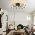 18 Light Chandelier Crystal Ceiling Lamp 18 Lights Modern Ceiling Ceiling Hanging Light Fixture Over Table No Included Bulbs