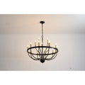 18 Light Chandelier Industrial Iron Candle Chandelier Modern Suspended Farmhouse Pendant Light Fixtures No Include Bulb