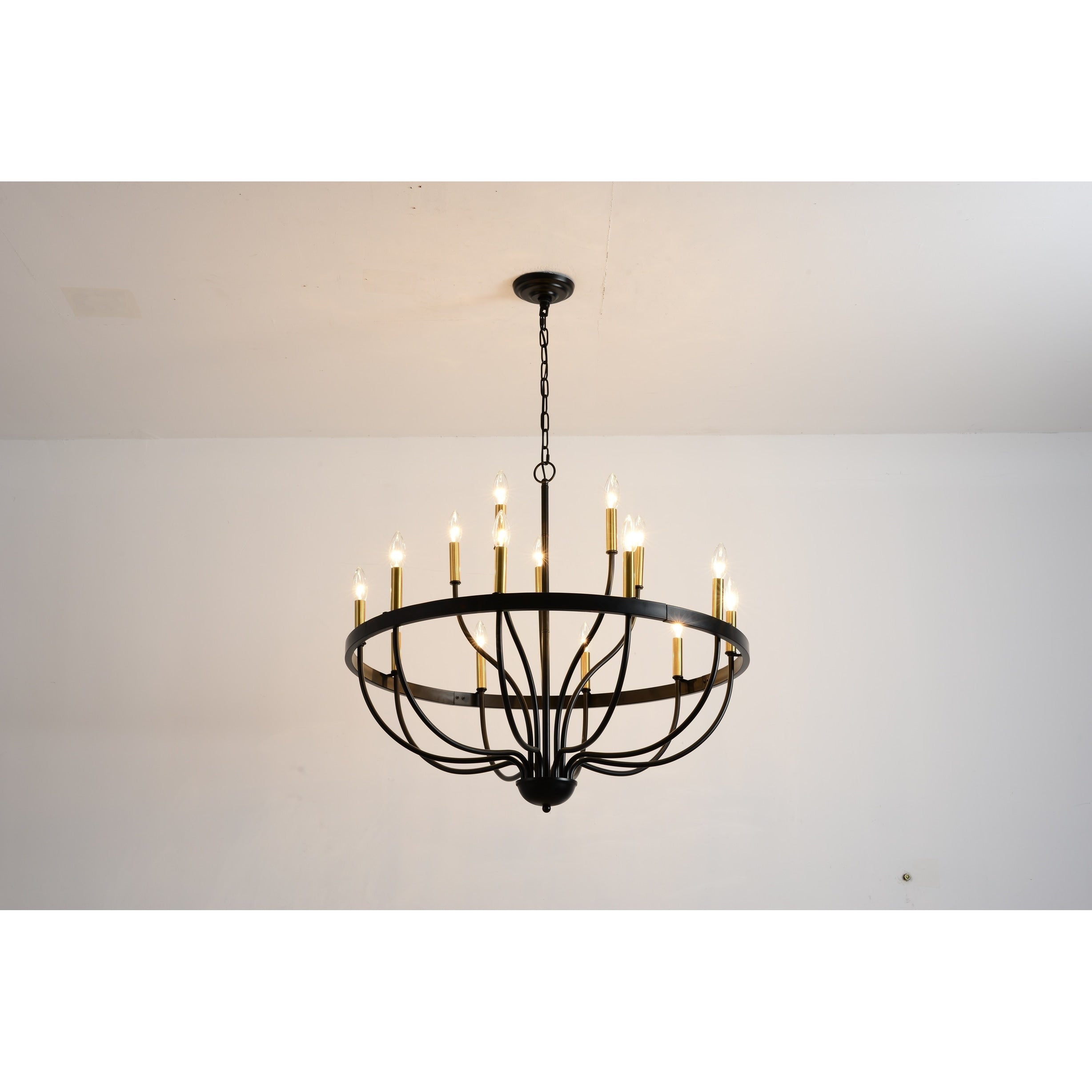 18 Light Chandelier Industrial Iron Candle Chandelier Modern Suspended Farmhouse Pendant Light Fixtures No Include Bulb