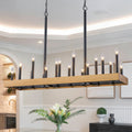 18 Light Linear Chandelier Farmhouse Candle Kitchen Island Light W 44.88 In