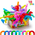 18 Pack Small Pop Tubes Toys 9 Colors Multicolor