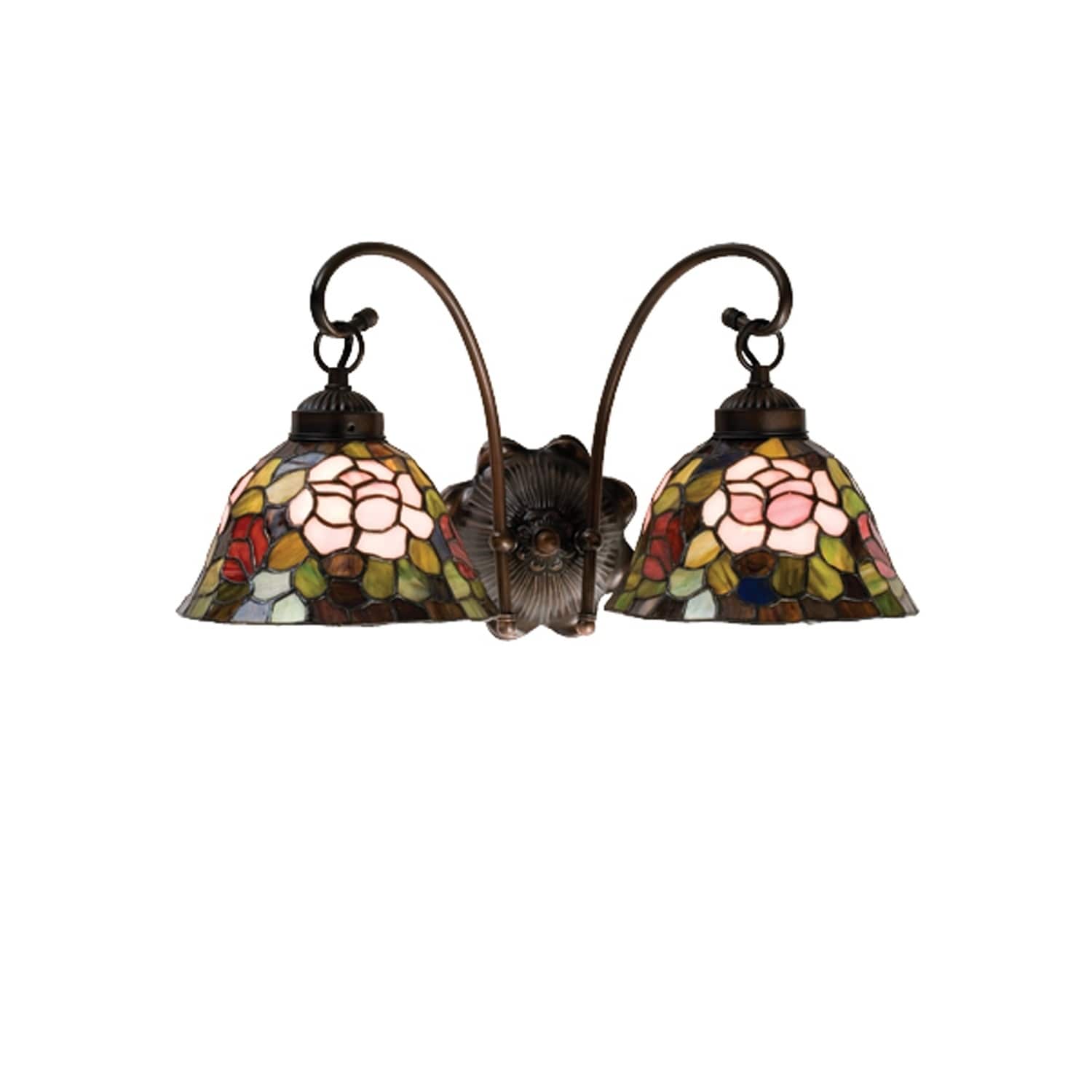 18 W Tiffany Rosebush 2 Lt Wall Sconce