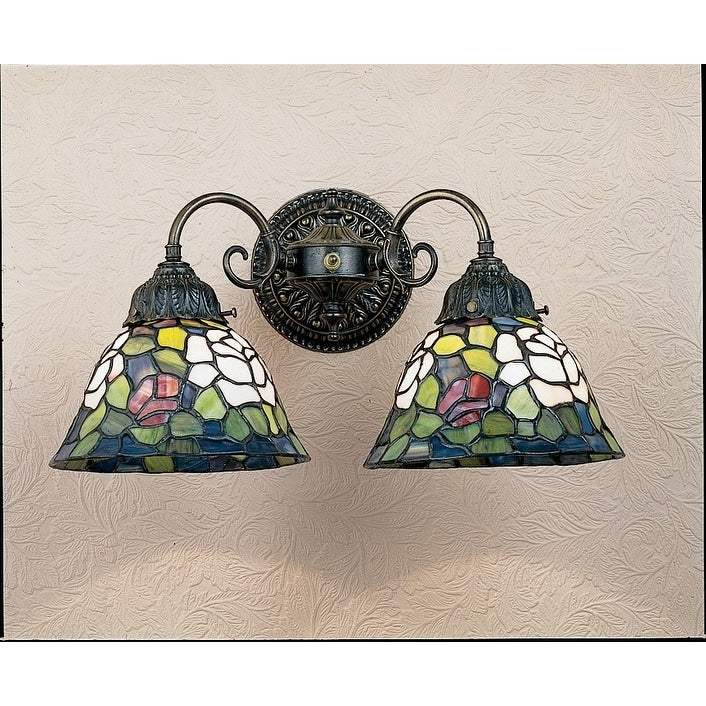 18 W Tiffany Rosebush 2 Lt Wall Sconce.602
