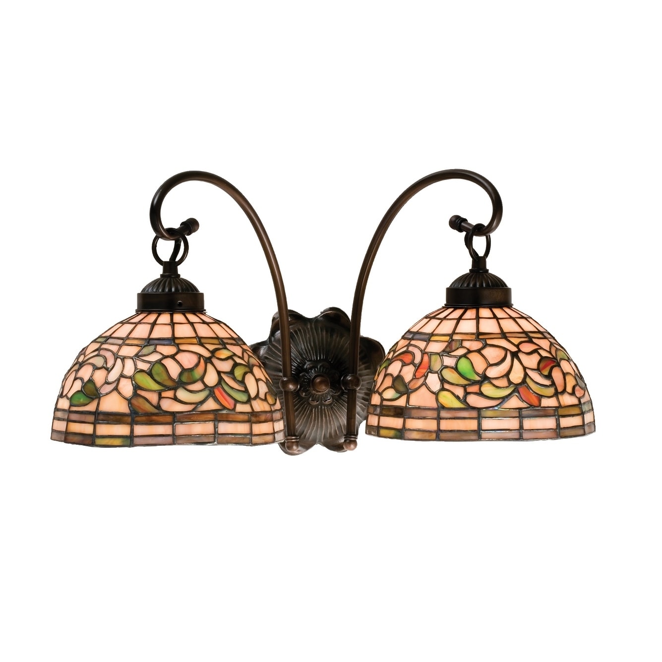 18 W Tiffany Turning Leaf 2 Lt Wall Sconce
